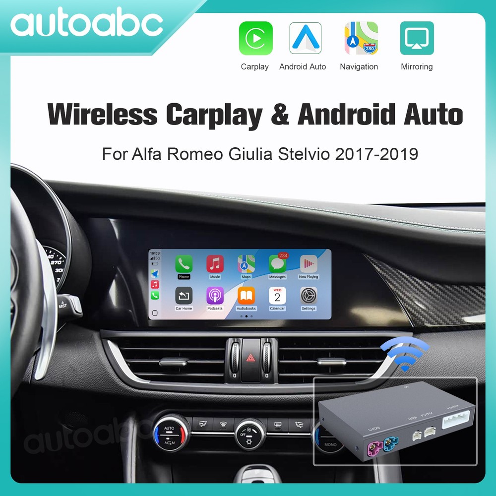 Wireless Decoder for Alfa Romeo Stelvio/Giulia Android Auto CarPlay Mirror Link