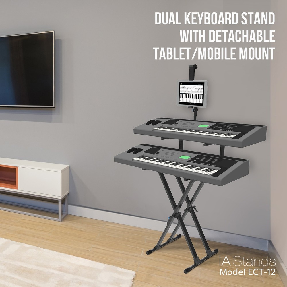 IA Stands ECT12 Two-Tier Double Keyboard Stand