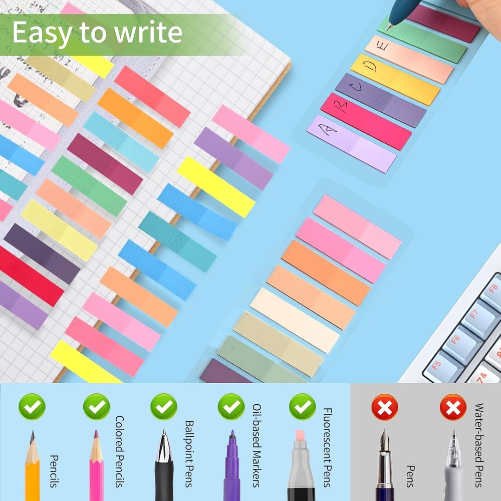 Pa Markers, Morandi Stiy Note Tabs Colored Translucent Writable