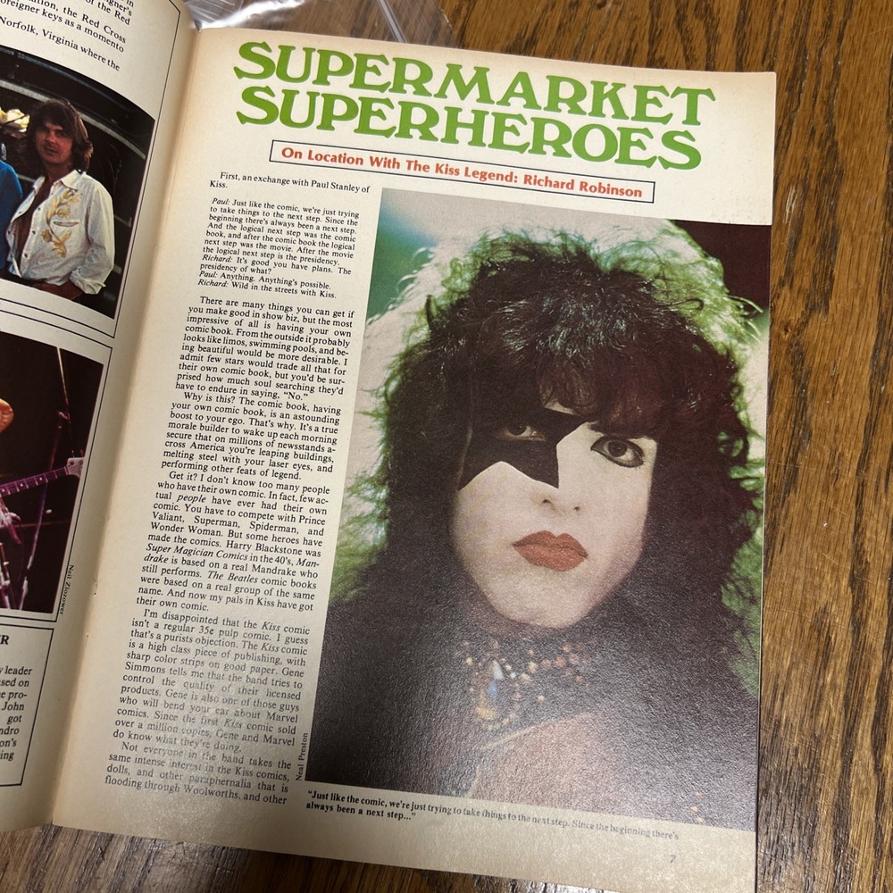 LOT OF 7 Vintage 70s Rock Magazines. KISS. LED ZEPPELIN. KISS Posters & Articles