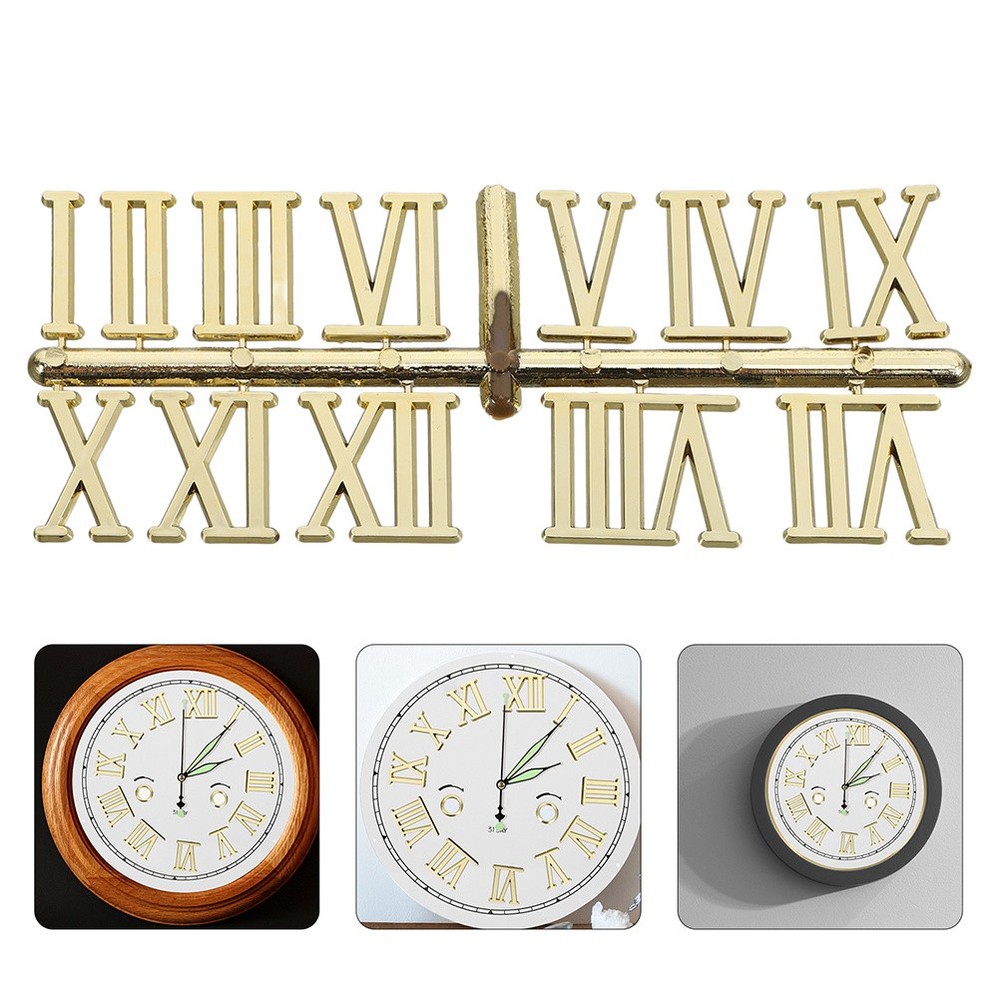 2 Sets Clock Numbers for Making Electroplated Hands Roman Numerals Components