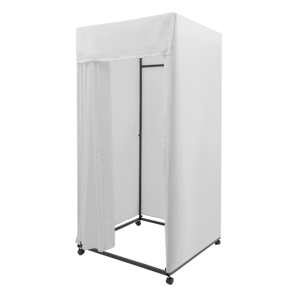 4-Wheels Portable Rectangular Dressing Room Freestanding Movable Fitting Room
