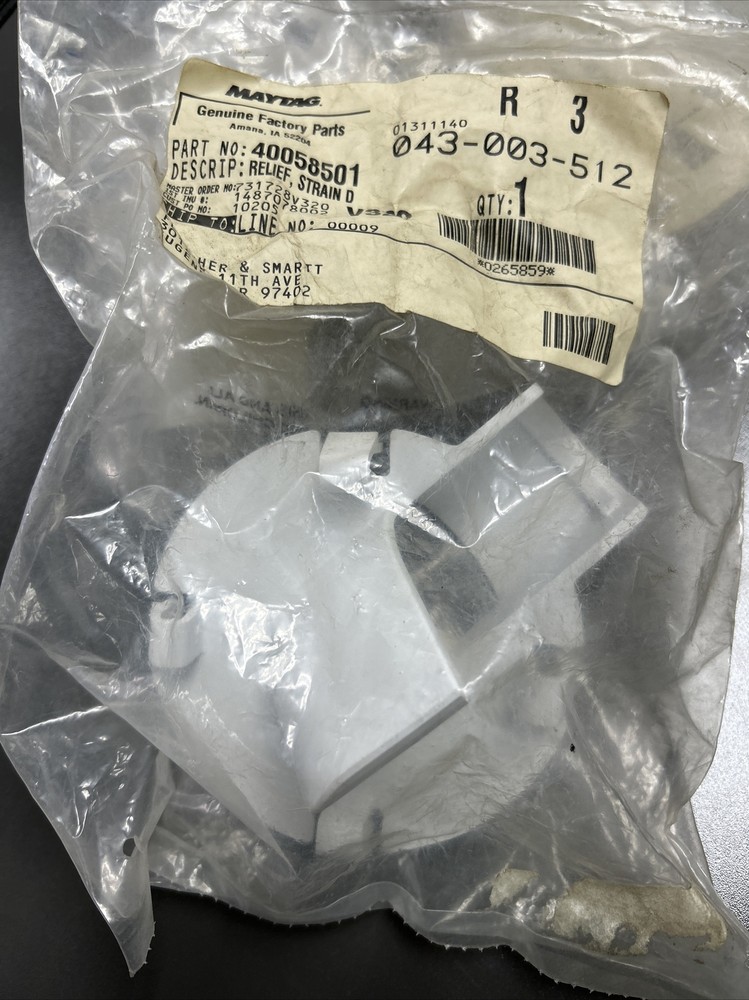 Whirlpool Part# 40058501 Washer Machine Strain Relief (G3F)