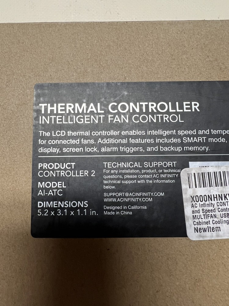 AC Infinity Controller 2 AI-ATC Intelligent Thermal and Speed Fan Controller NEW