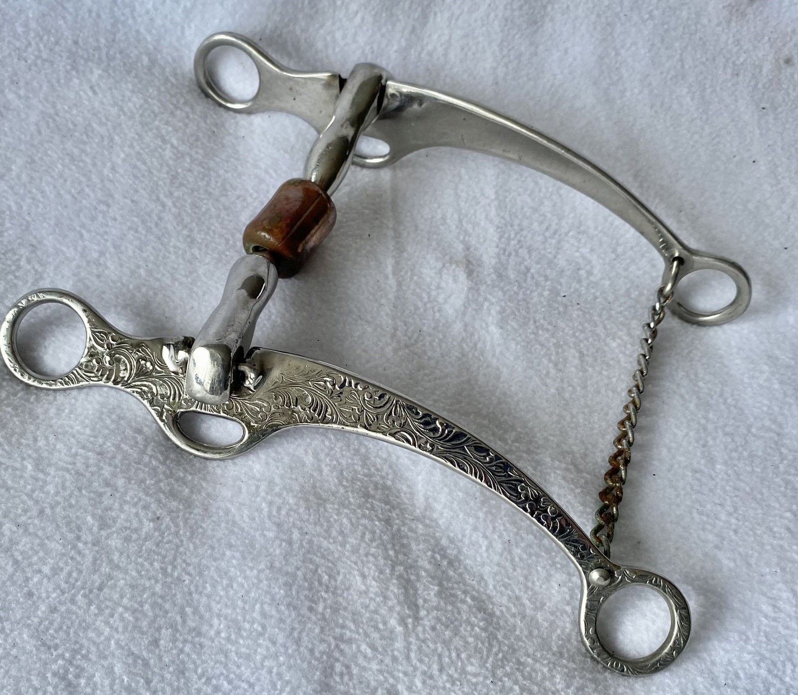 Terrific ENGRAVED Vintage Billy Allen Reining Ranch Bit~5" Mouth~LIGHTLY USED