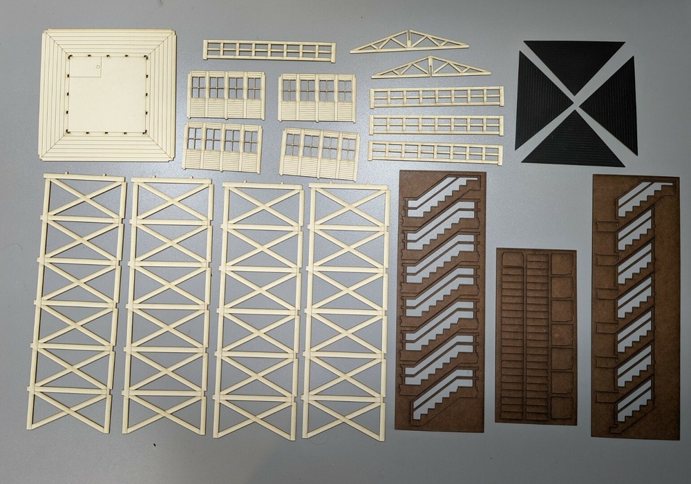 O Scale Forest Fire Watch Tower Kit - Laser Cut Model Train Scenery Building