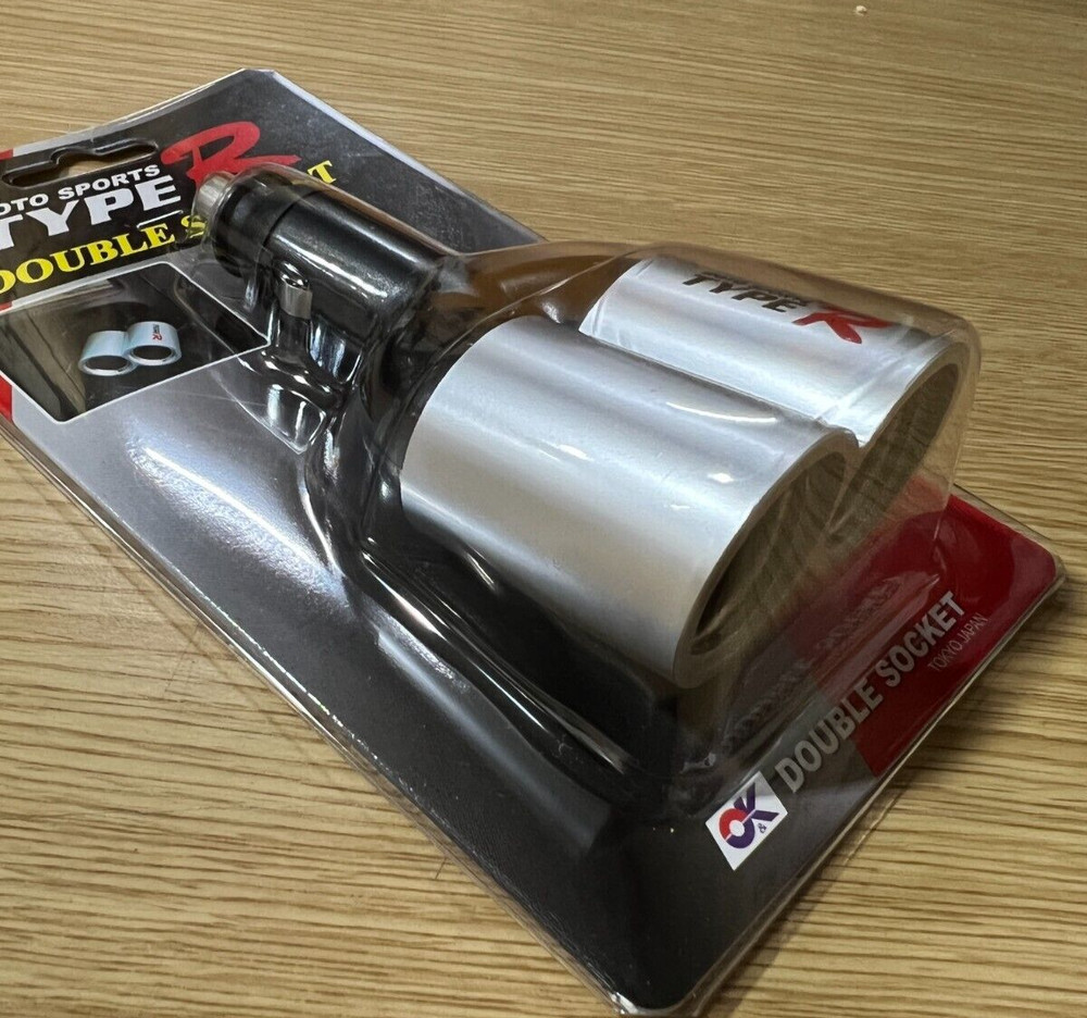 TYPE R CURVE 2 SOCKET CIGARETTE LIGHTER SPLITTER CHARGE ADAPTER TR-2628