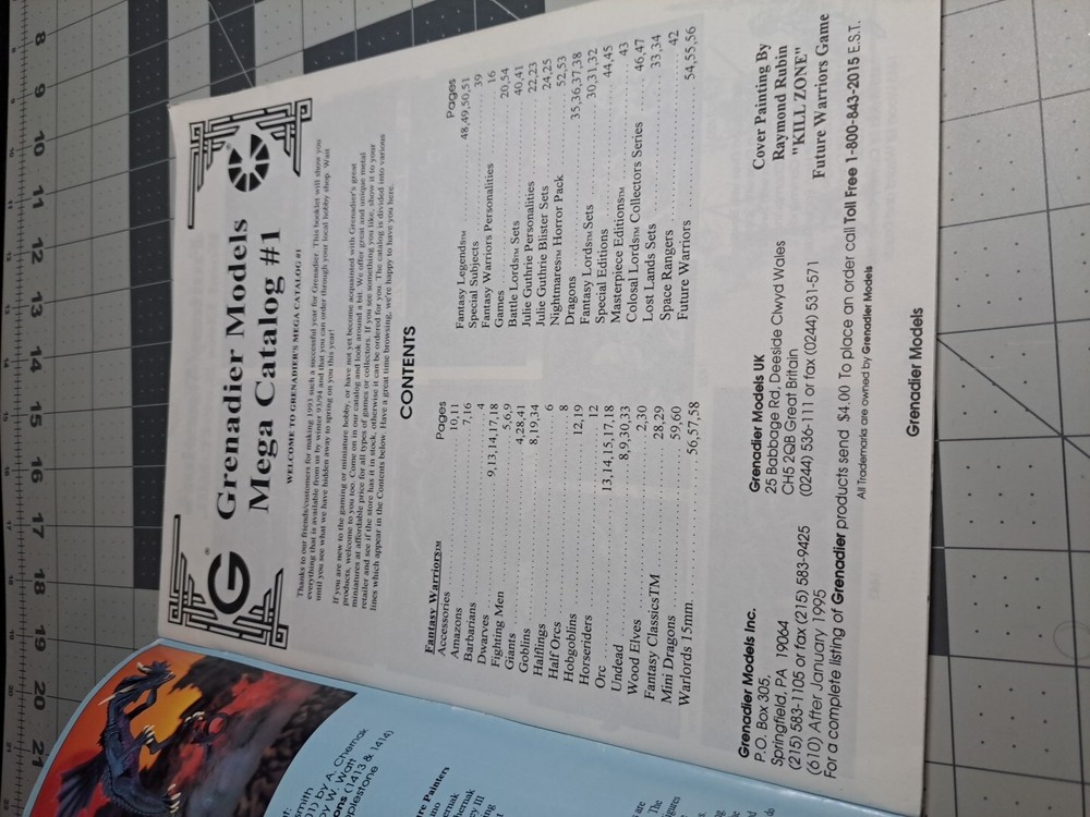 Grenadier Fantasy RPG Mega Catalog #1 VG