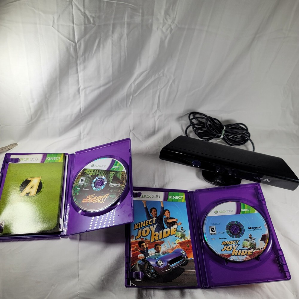 Microsoft Kinect Sensor for XBox 360 With Kinect Adventure Video Games