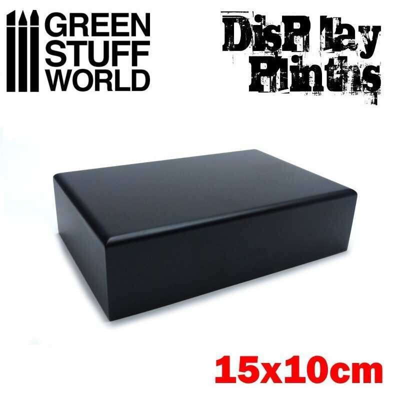 Rectangular Plinth 15x10 cm Black- mdf wood scenery figures exhibition