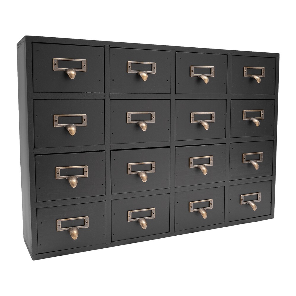 Rustic 16-Drawer Storage Cabinet for Home Organization and Essentials