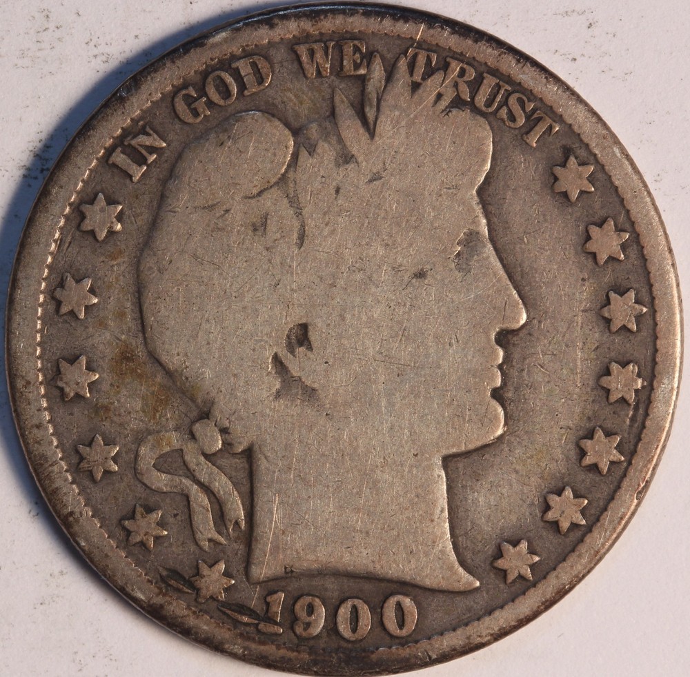 1900 S Barber Half Dollar, Nicely Circulated, Choice Gd, Nice Date, Sharp Coin!