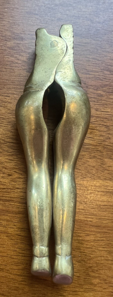 Vintage Brass Nutcracker Ladies Legs Risque Funny Solid Brass Barware Party