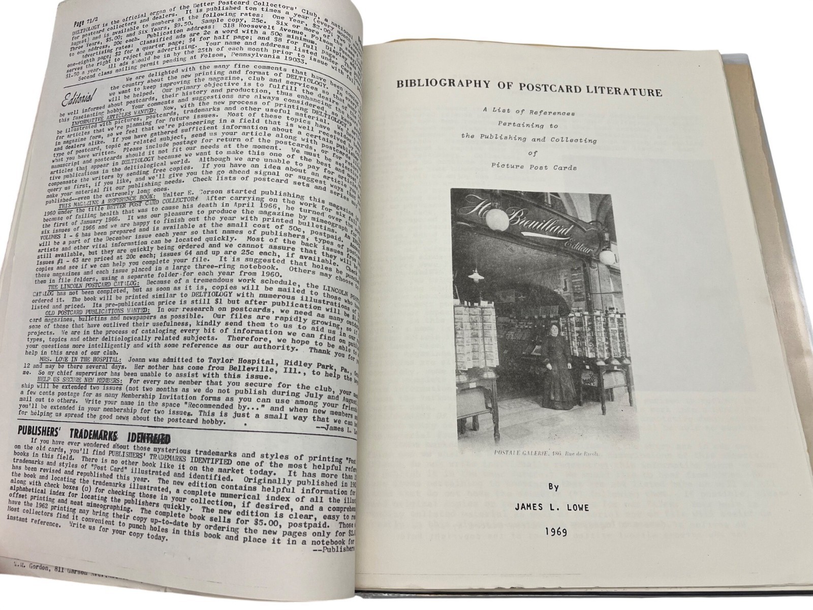 Vintage Postcard & Book Collector Reference Binder Ephemera Magazines Newsletter