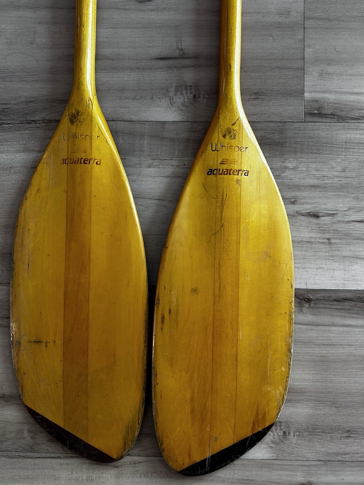 Aquaterra Whisper Kayak Paddle. 93" Wood Laminate Construction. Vintage