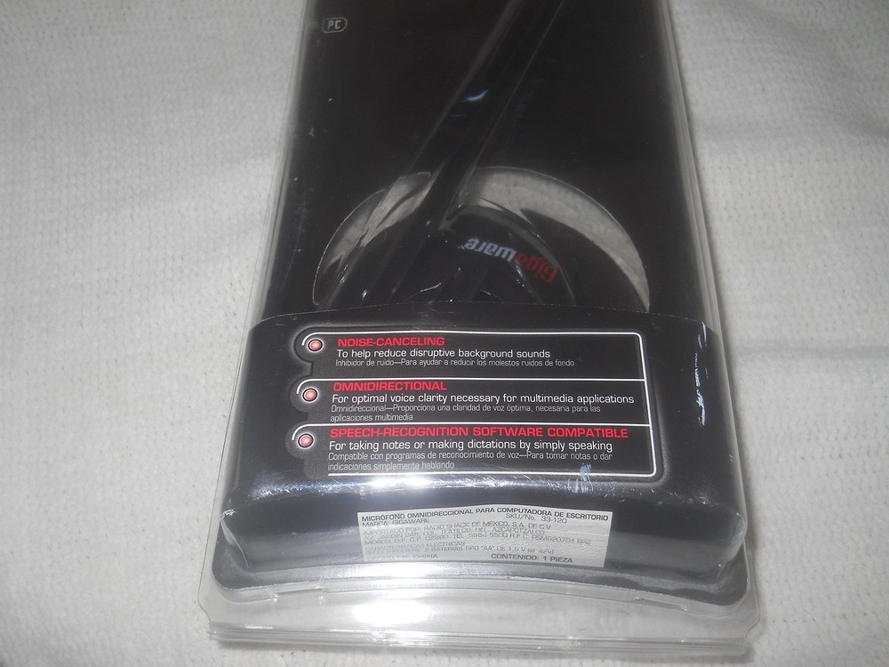 Gigaware Noise-Cancelling PC Desktop Microphone - Omnidirectional - Black
