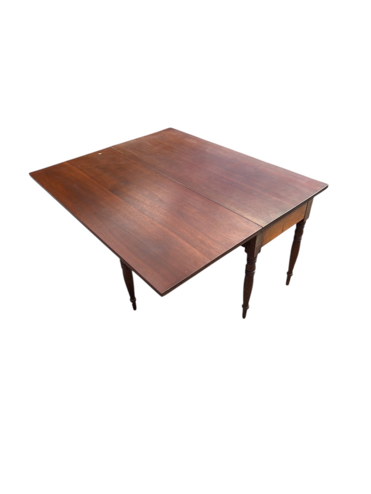 Antique Sheraton 2 drawer console work foyer table walnut 1820 country farmhouse