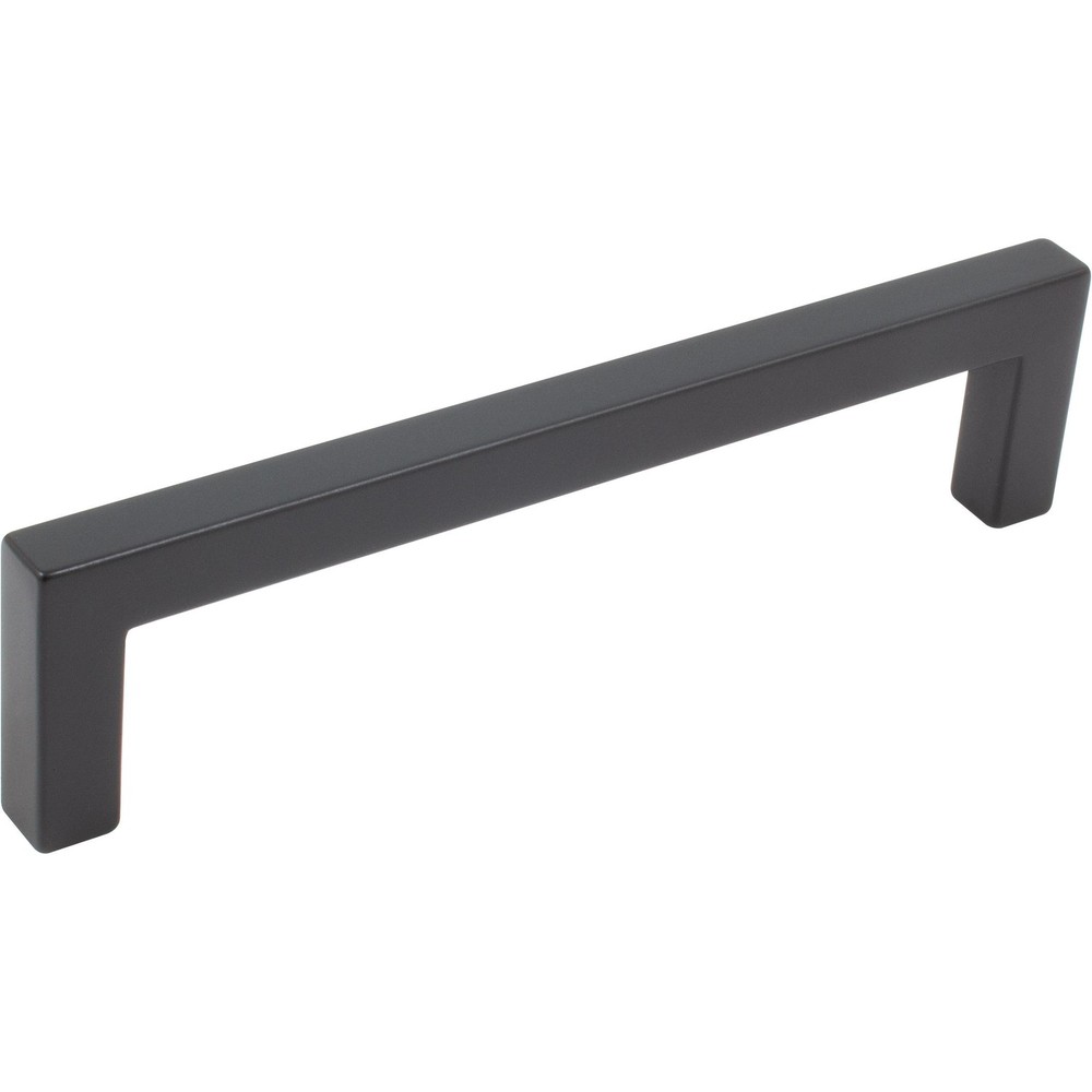 Contemporary Square Cabinet Pull, 128 Millimeters, Zinc Base Material, Matte Bla