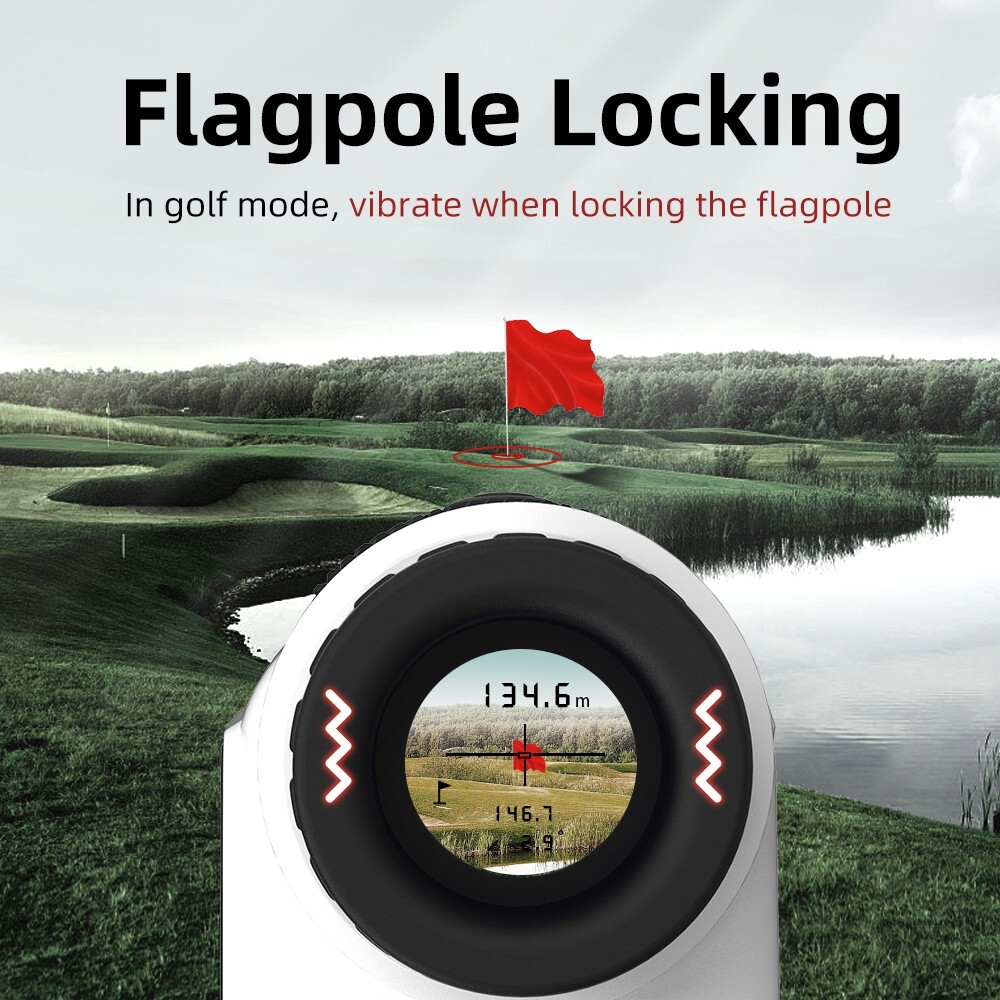 Laser Golf Rangefinder with Slope, Flag Lock Vibration,Magnet, Rechargeable