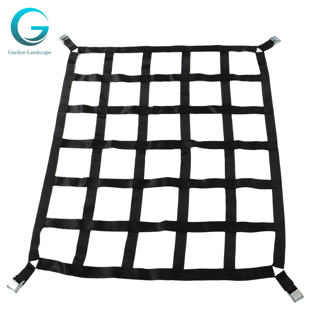 Heavy Duty polyester Cargo Net Webbing w/ Cam Buckles For Truck 50"x42" 1100LBS