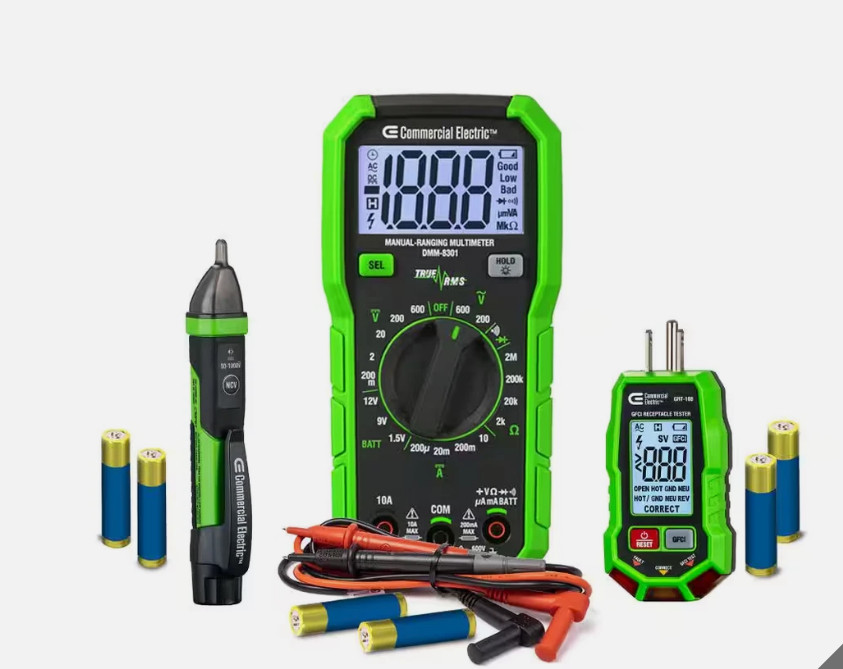 Commercial Electric Technician Maintenance Kit with Digital Multimeter, 3 PCS