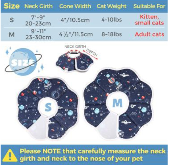 New Cat Recovery Collar Soft Cone E-Collar Alternative Adjustable Medium