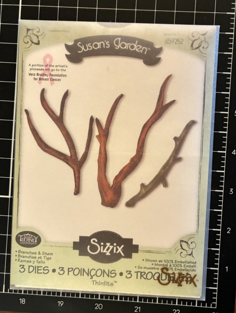 SIZZIX Dies Sets STITCHED SLOTS, STACKED DECKLE RECTANGLES or BRANCHES & STEM