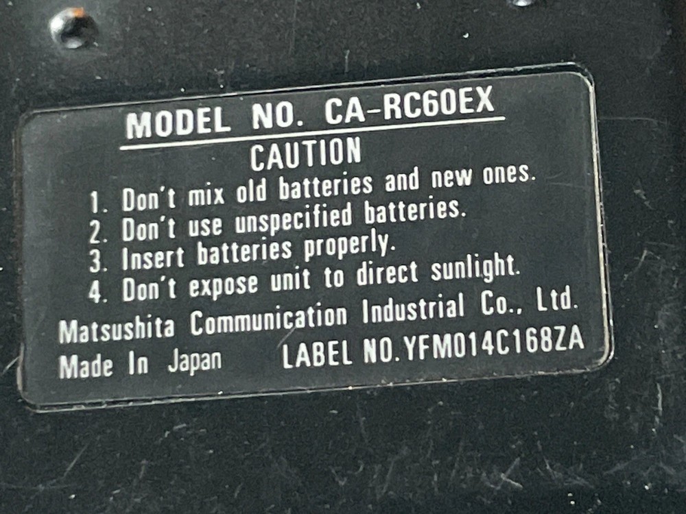 PANASONIC CA-RC60EX CAR STEREO REMOTE CONTROL PANASONIC CA-RC60EX REMOTE TESTED