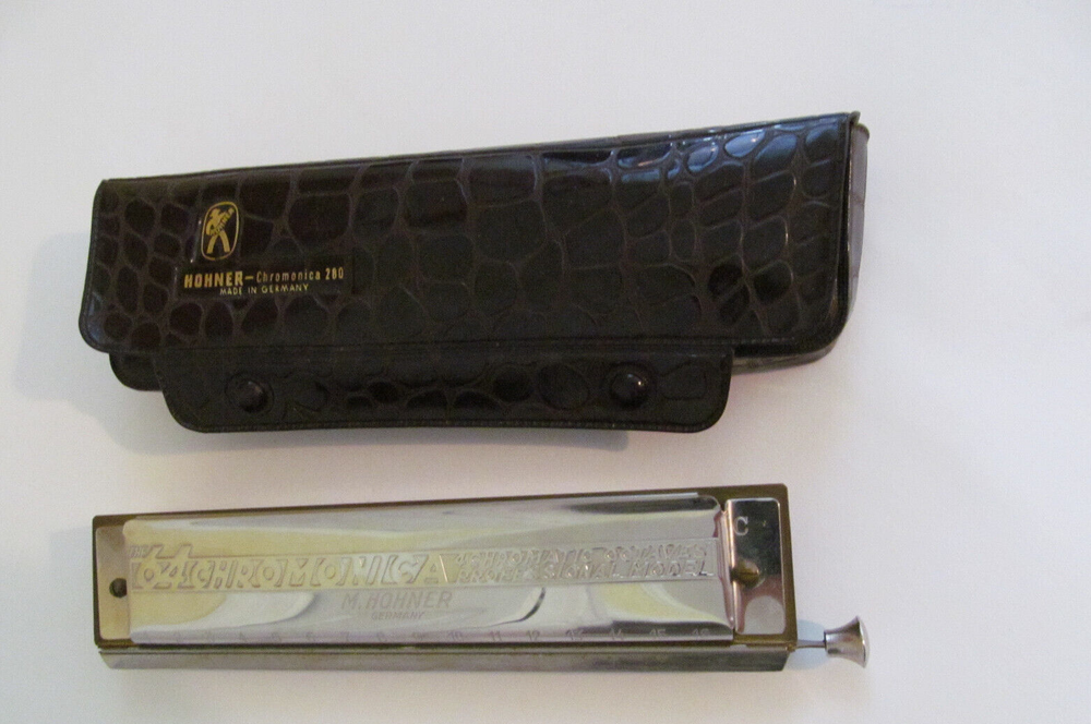 Vintage German M•Hohner 64 Chromonica 280 Professional Harmonica + Case