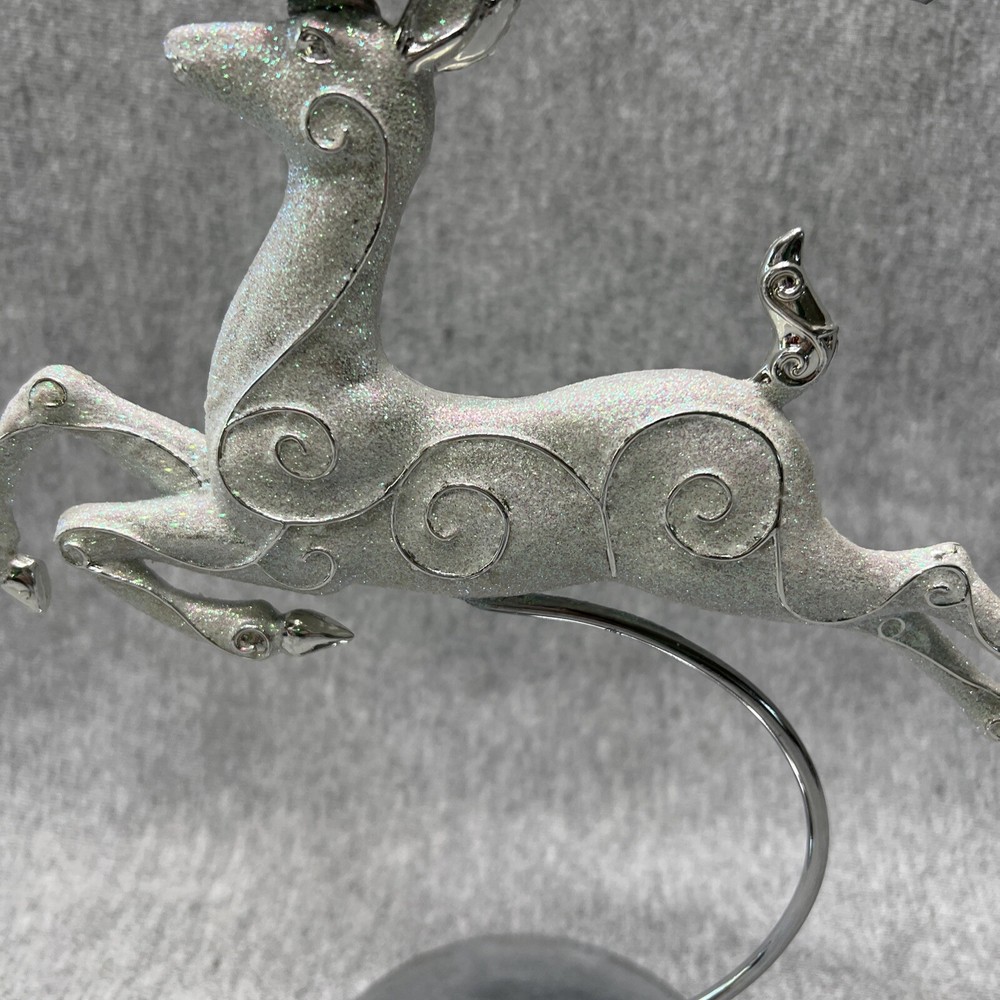 Deer Candle Holder Christmas Glitter 12”