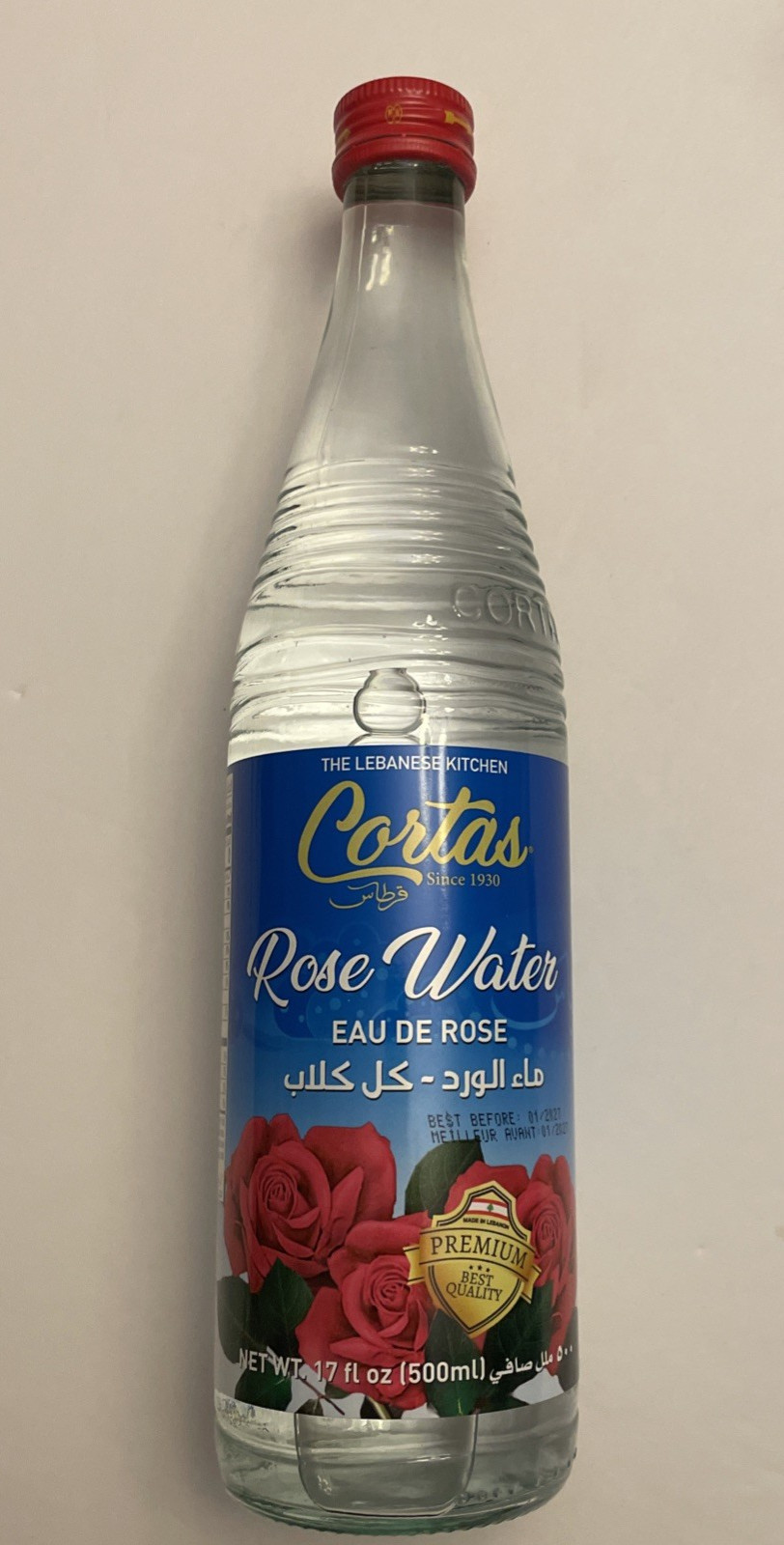 Lot of 2 CORTAS Rose Water 17 Fl Oz Authentic from Lebanon-Cooking/Baking/Facial