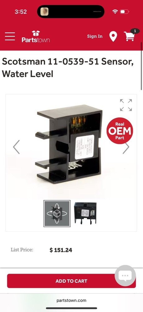 Scotsman 11-0539-51 Sensor,Water Level