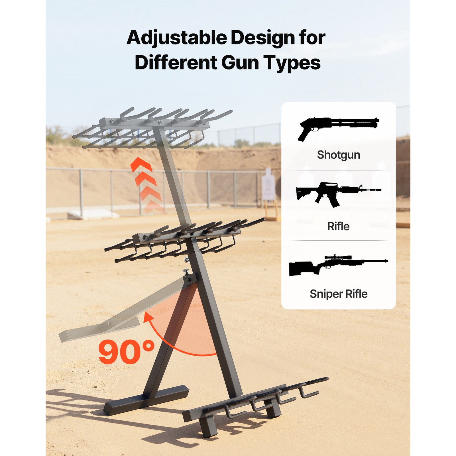 Uimoso Portable Folding Gun Rack Stand for 7 Handguns and 4 Rifles
