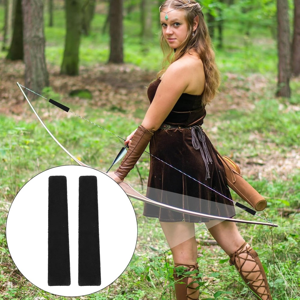 4pcs Archery Bow String Silencers, Premium Limb Silencing Bowstring black