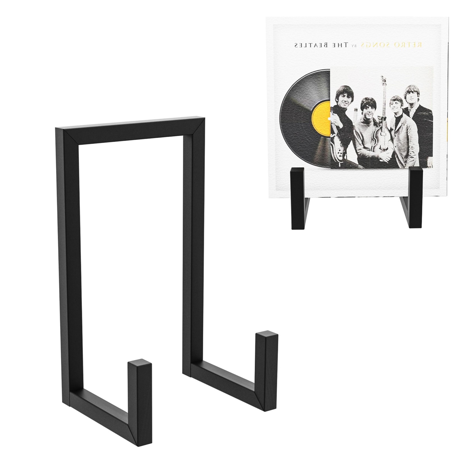 2Pack Records Storage Holder, Vinyl LP Stand CD Display Frame,Metal Album Sto...