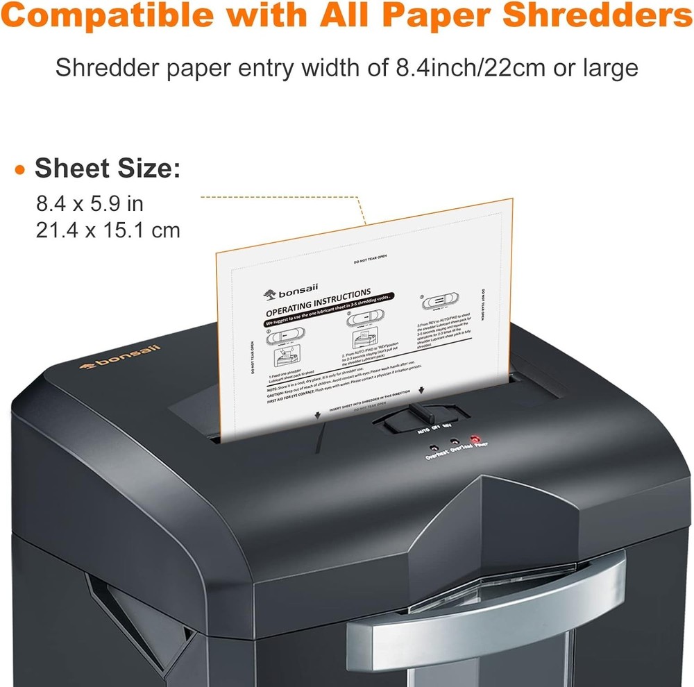 24-Pack Paper Shredder Lubricant Sheets for Optimal Performance & Cleanliness