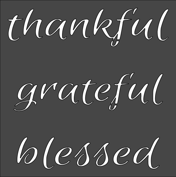 8"x8" Clear Plastic Stencil - Thankful Grateful (SA136)