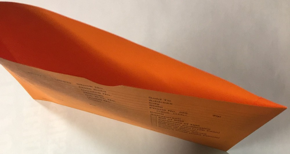 Vehicle Deal Envelopes / Jackets Orange - (U7T)
