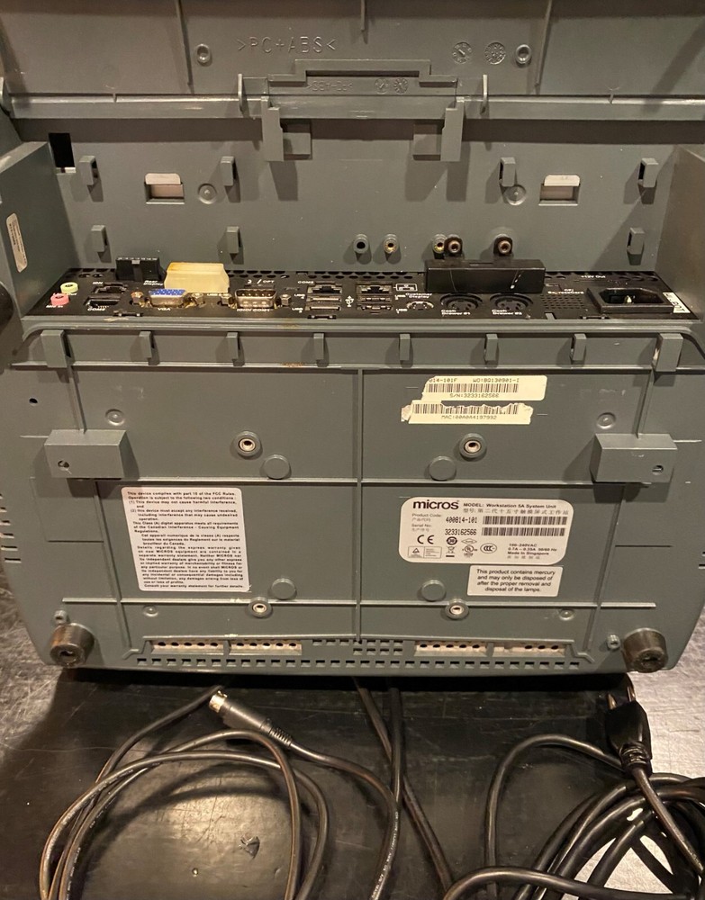 Micros Workstation 5A System Touchscreen POS Terminal Windows CE 6.0 Stand+Power