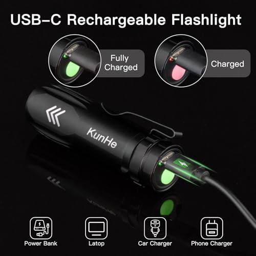 Small Rechargeable Flashlights, Mini LED Pocket Flashlight Battery Operated,