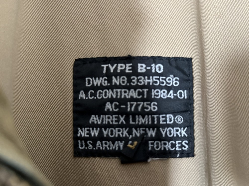 Vintage B-10 Flight Jacket Bomber Avirex