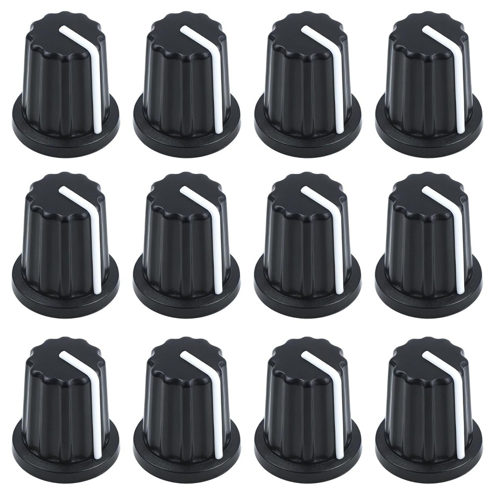 D Type 6mm Potentiometer Control Knobs 12 Pcs Plastic Rotary Knobs for Audio Mix