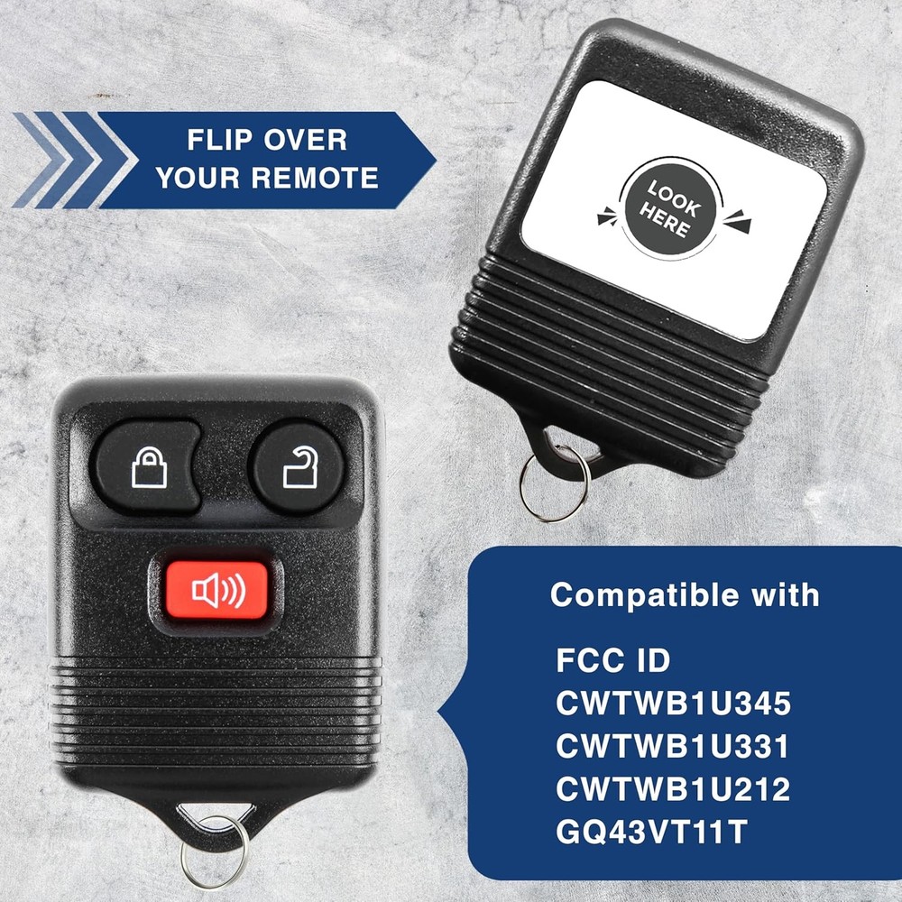Key Fob Replacement for 2005-2015 Entry Remote, 3-Button - 2 Pack