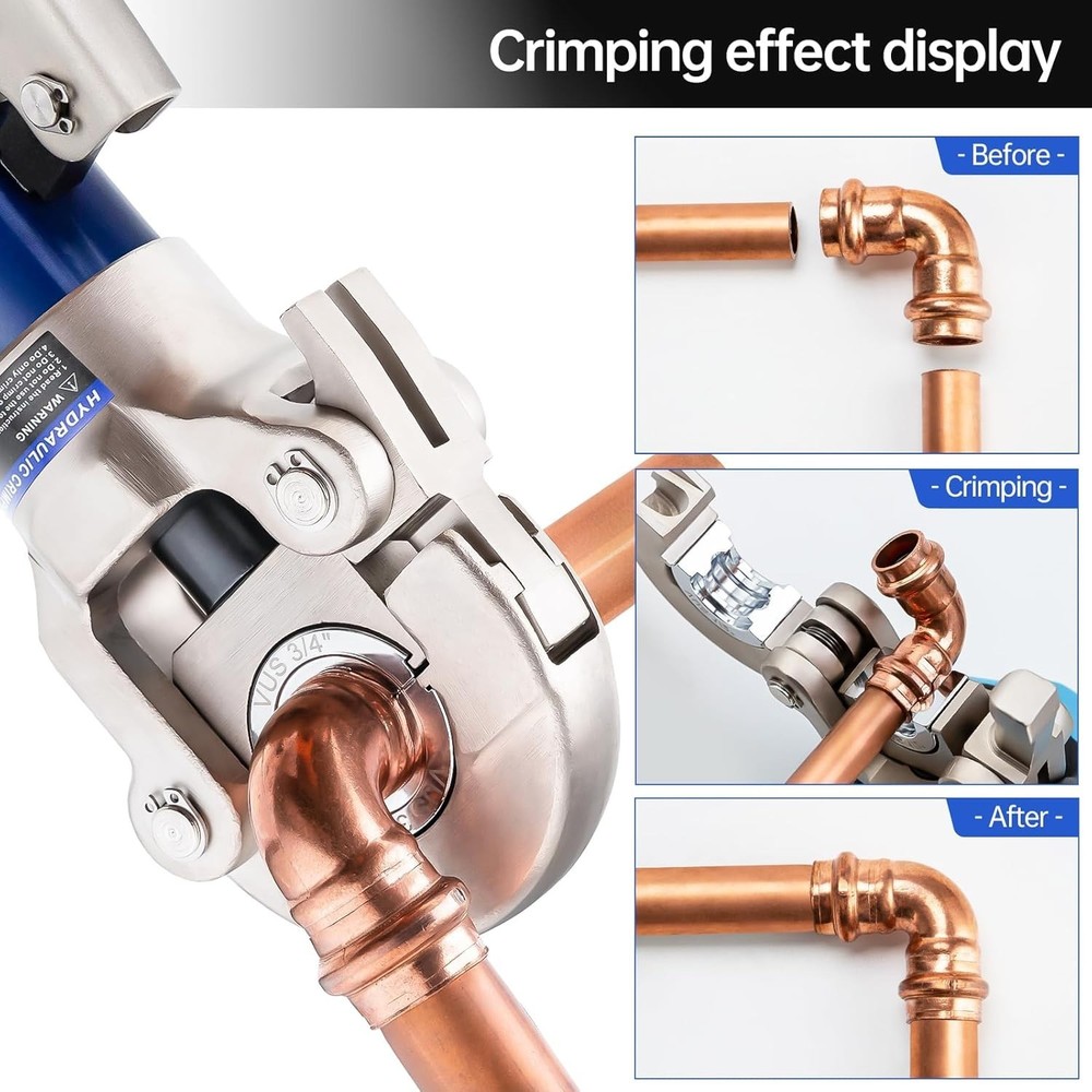 Portable Copper Pipe Crimping Tool with Ergonomic Grip & Pipe Cutting Function