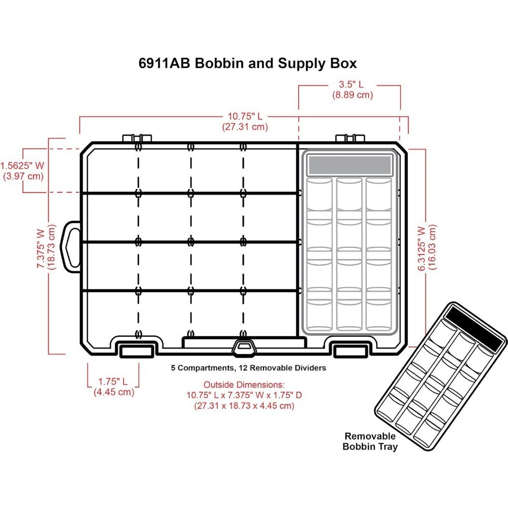 Plastic Sewing Organizer Storage Case Clear Bobbin Thread Supply Box