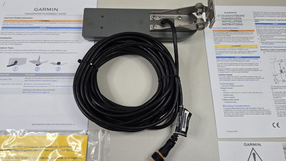 Garmin CV51M-TM Transducer – Transom Mount – Complete Set