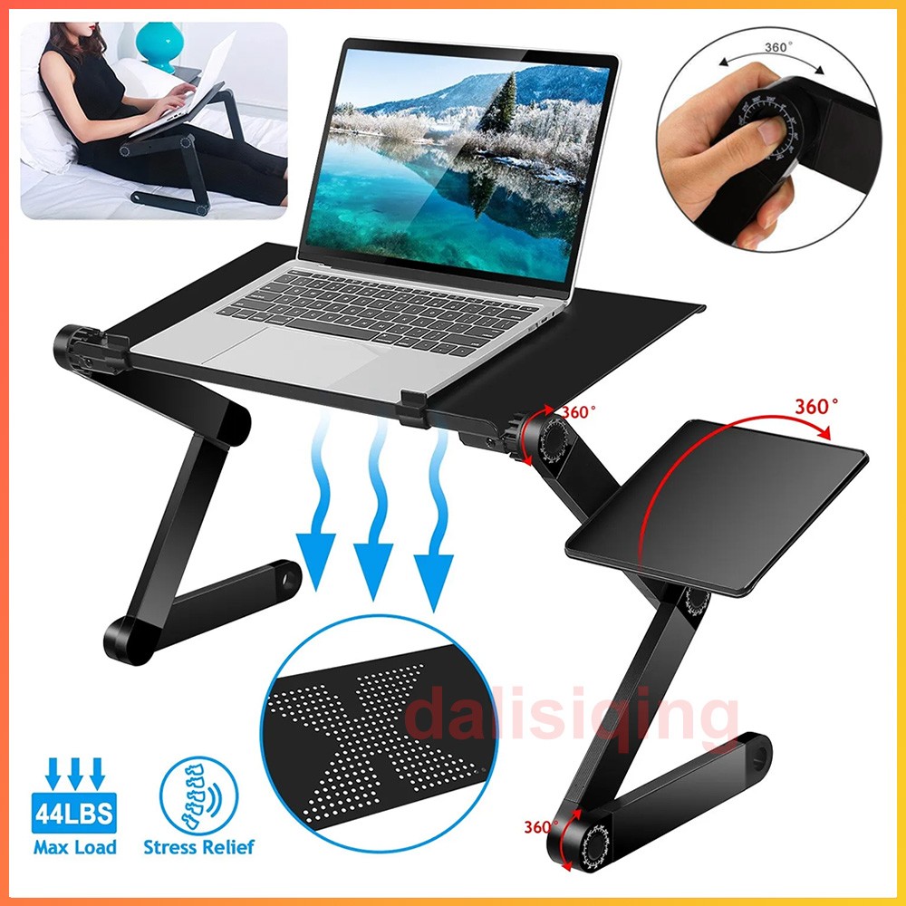 360° Adjustable Laptop Table Stand Lap Sofa Bed Tray Foldable PC Notebook Desk
