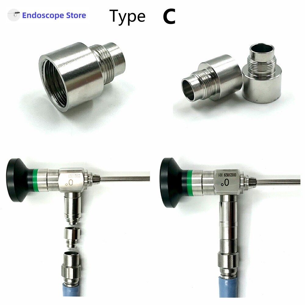 Rigid Endoscope Light Source Optical Fiber Interface Adapter Convert Connector