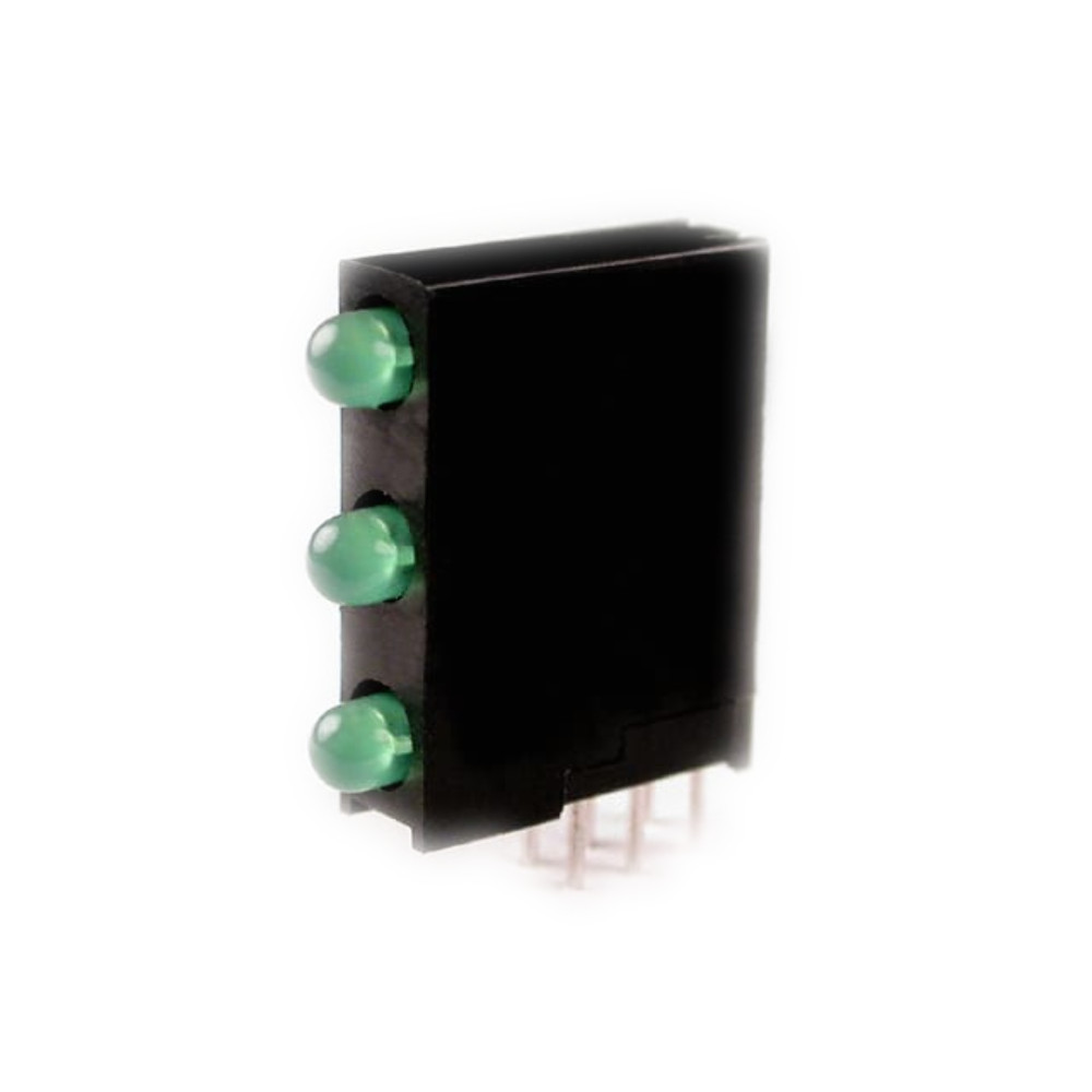 WP934SA/3GD LED Indicator Tri-Level Circuit Board Indicator Round with Domed Top