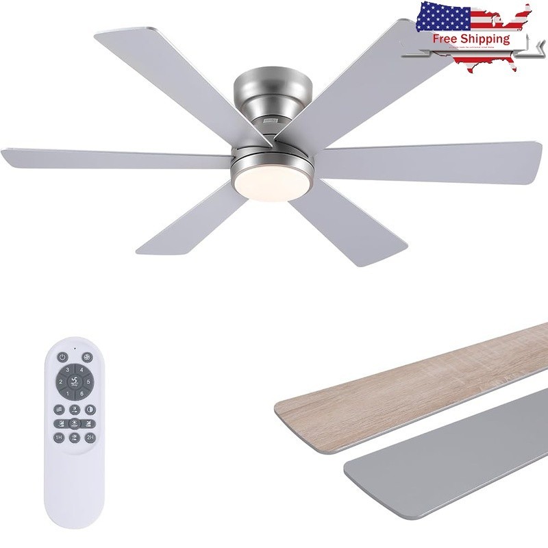 Ceiling Fan W/ Lights Remote Control Dimming Reversible Motor Indoor Use 46"